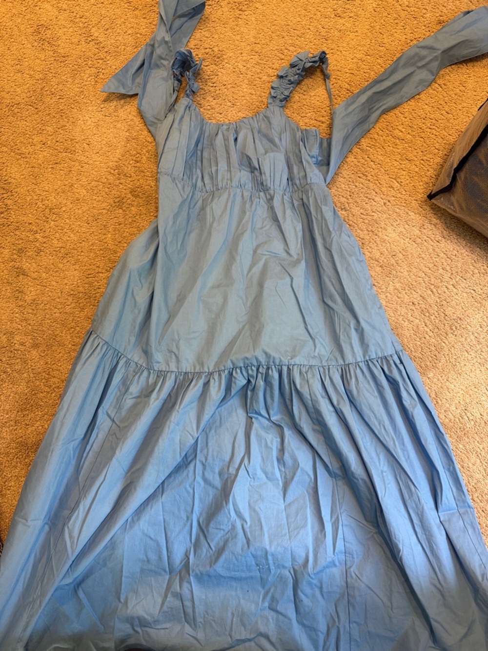 ABERCROMBIE Light Blue Ruffle Strap Maxi Dress